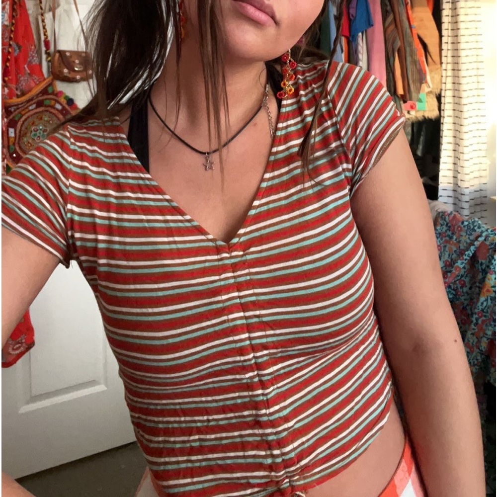 Striped crop top.